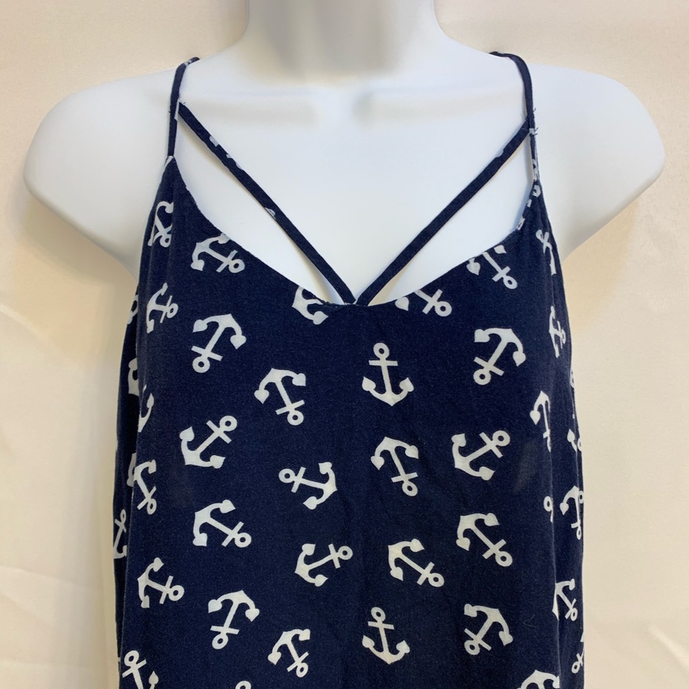 No Boundaries Navy & Grey Anchor T-back Tank Top - size XL - Picture 5 of 10